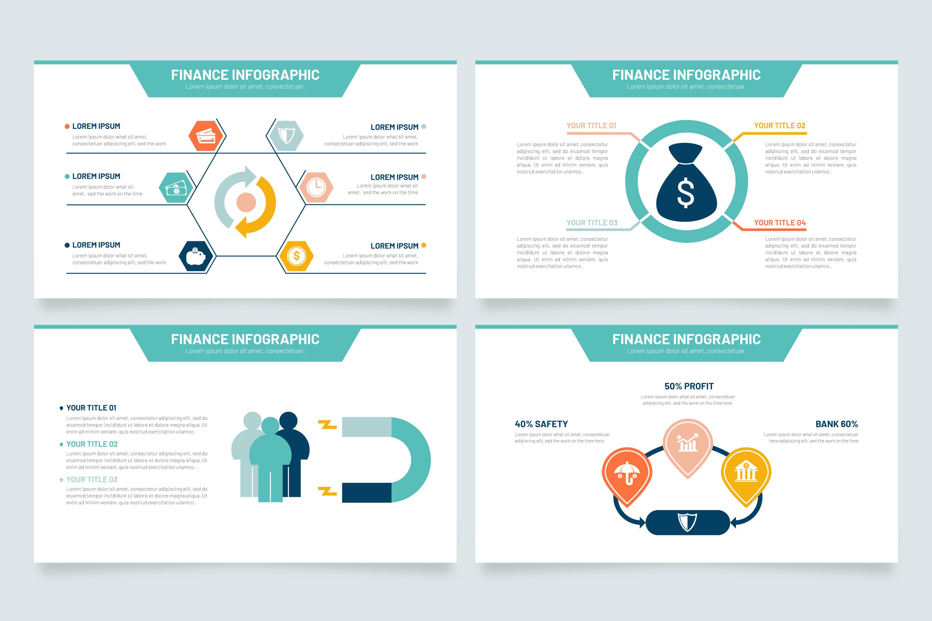 4张金融图形信息创意设计ai/eps源文件infographics-finance