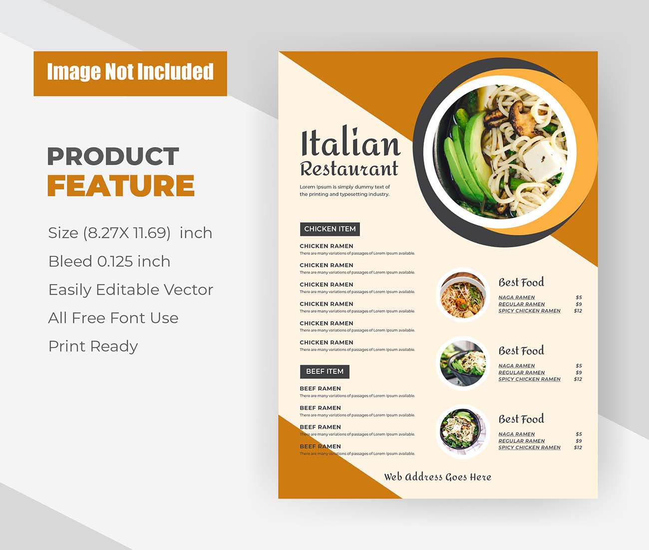 意大利餐厅食品菜单传单模板italian-restaurant-food-menu-flyer-template