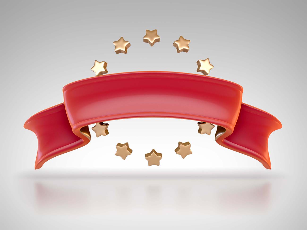 红丝带与金色3d星星创意设计Psd源文件3d-red-ribbon-with-golden-stars