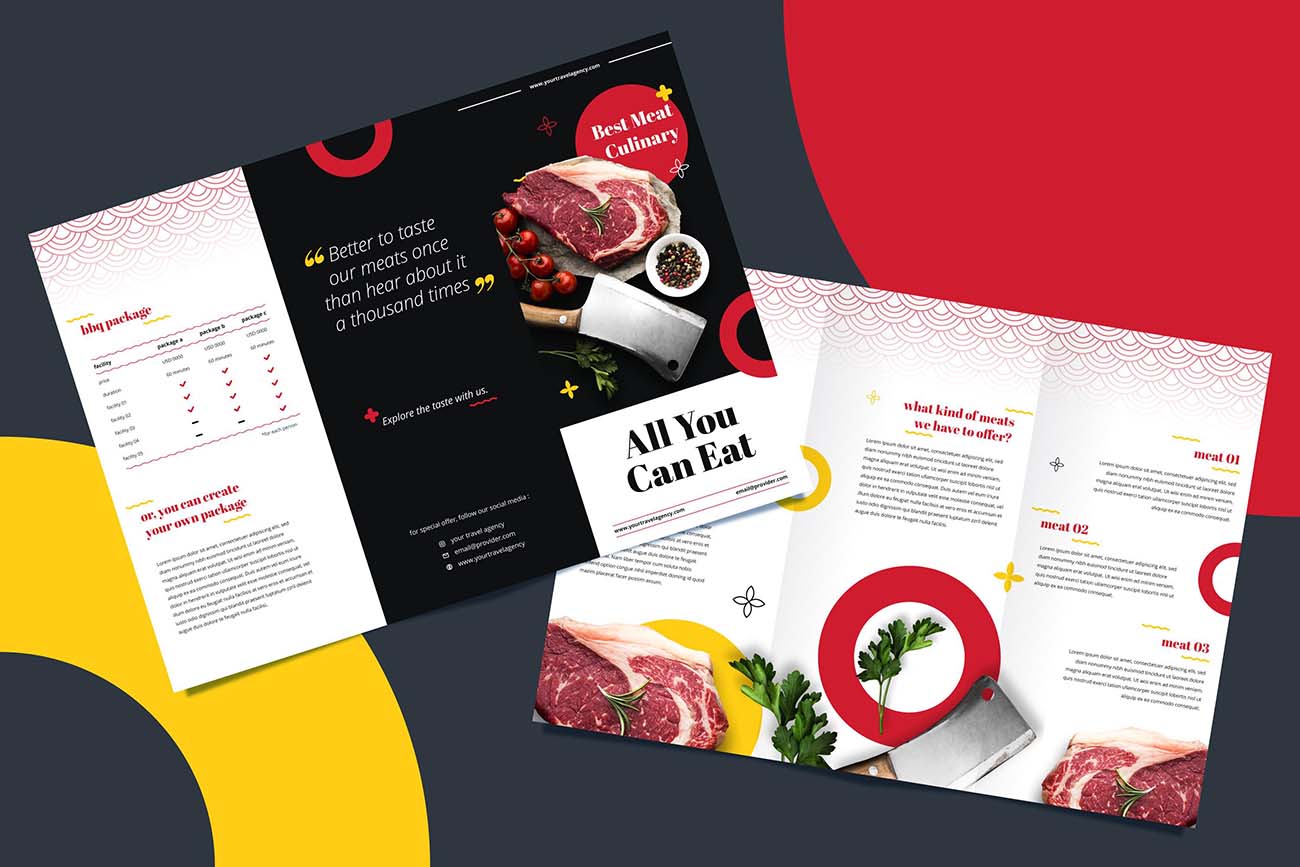 餐厅矢量宣传册模板brochure-template-restaurant