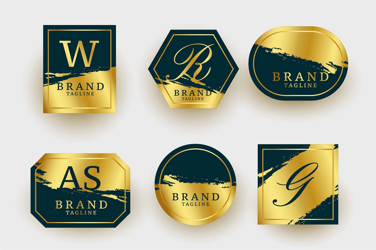 几何豪华金色徽标集合-geometric-luxury-golden-logos-collection