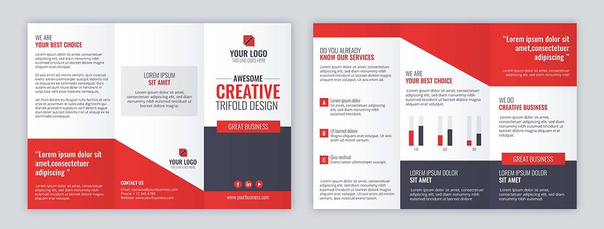 商务宣传册模板概念矢量trifold-brochure-template-concept