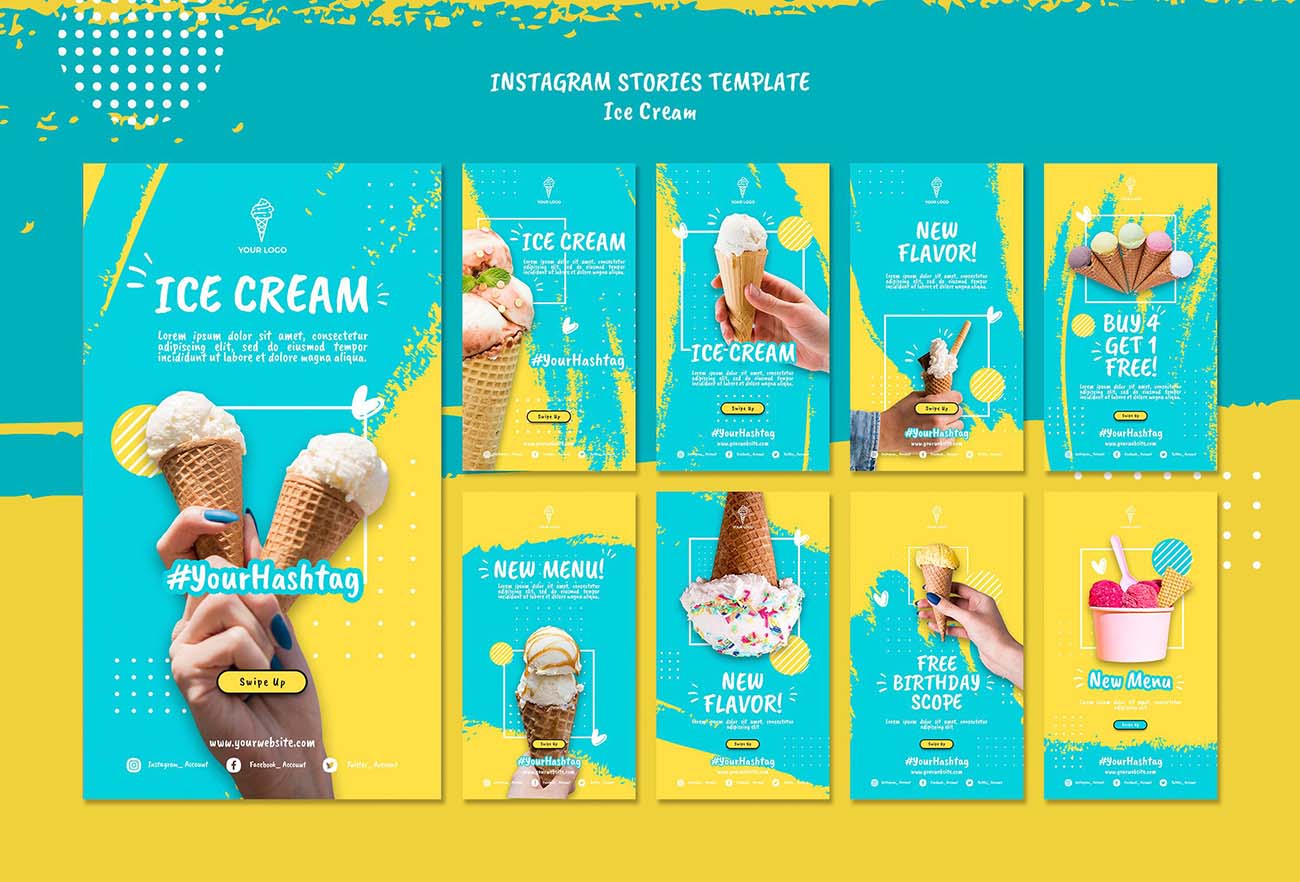 9张冰淇淋APP启动页创意设计PSD源文件historias-instagram-helado