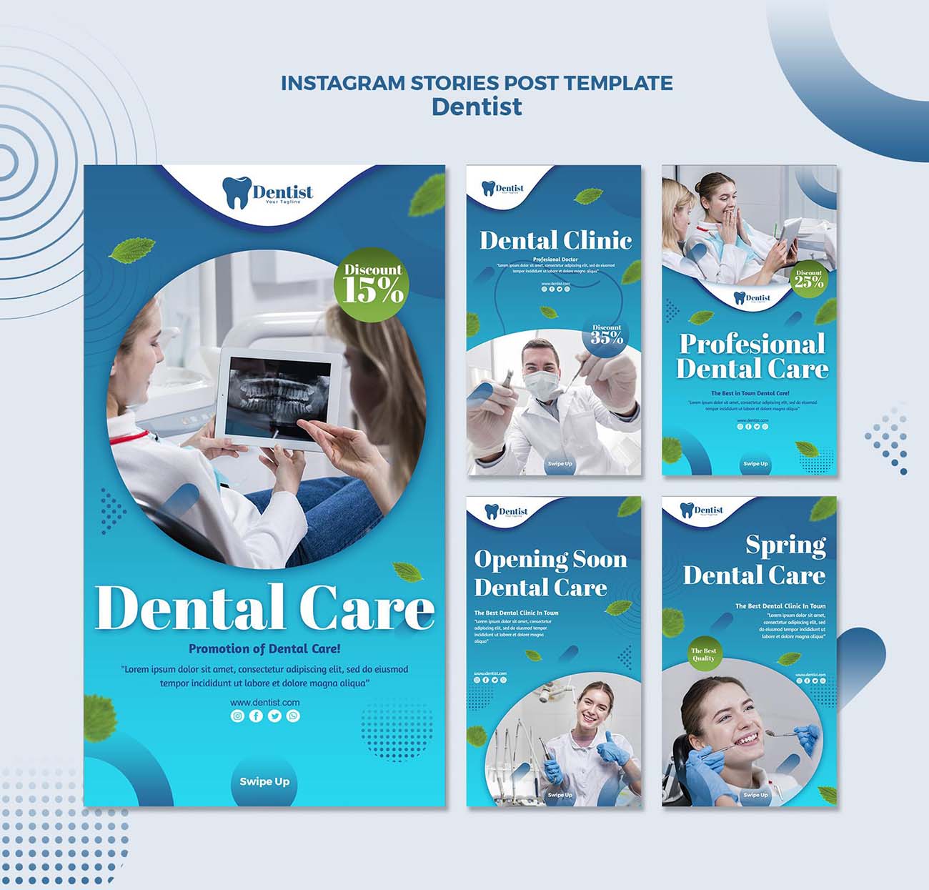 牙科医院医疗机构APP启动轮番页创意设计PSD源文件