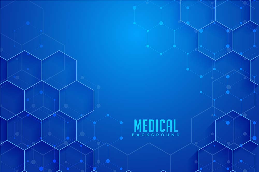 蓝色六角形医疗保健背景设计矢量blue-hexagonal-medical-healthcare-background-design