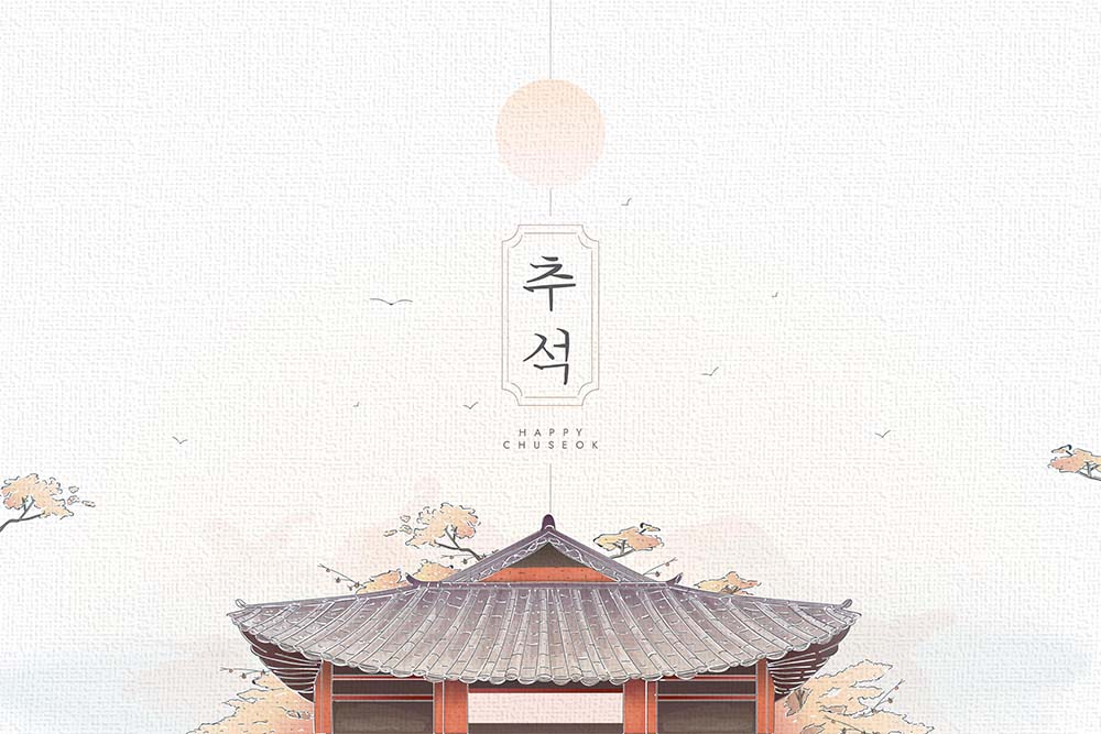 中秋节海报创意设计源文件chuseok-concept-flat-design