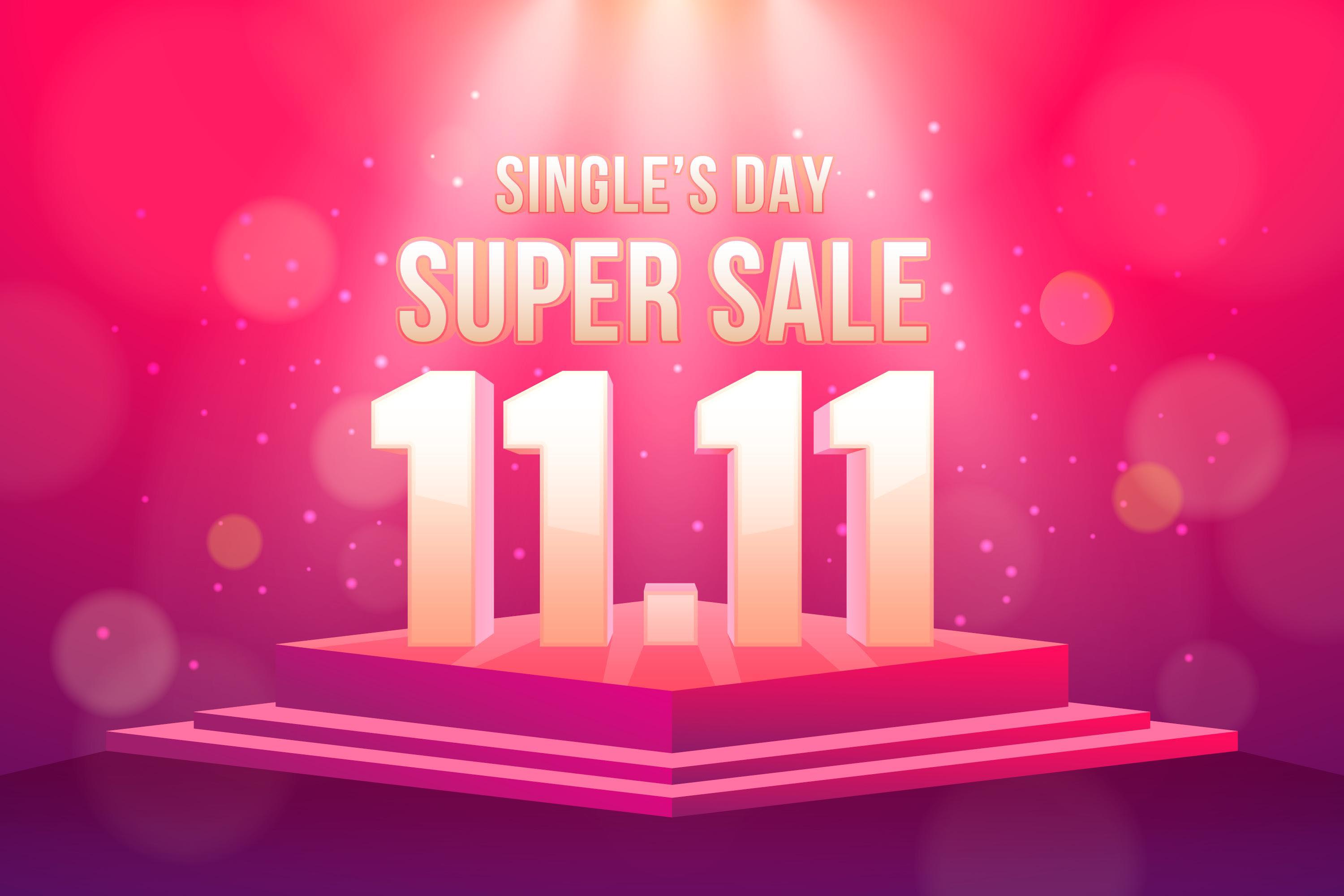 双十一11.11现实的单身日/购物节散景效果源文件realistic-singles-day-bokeh-effect