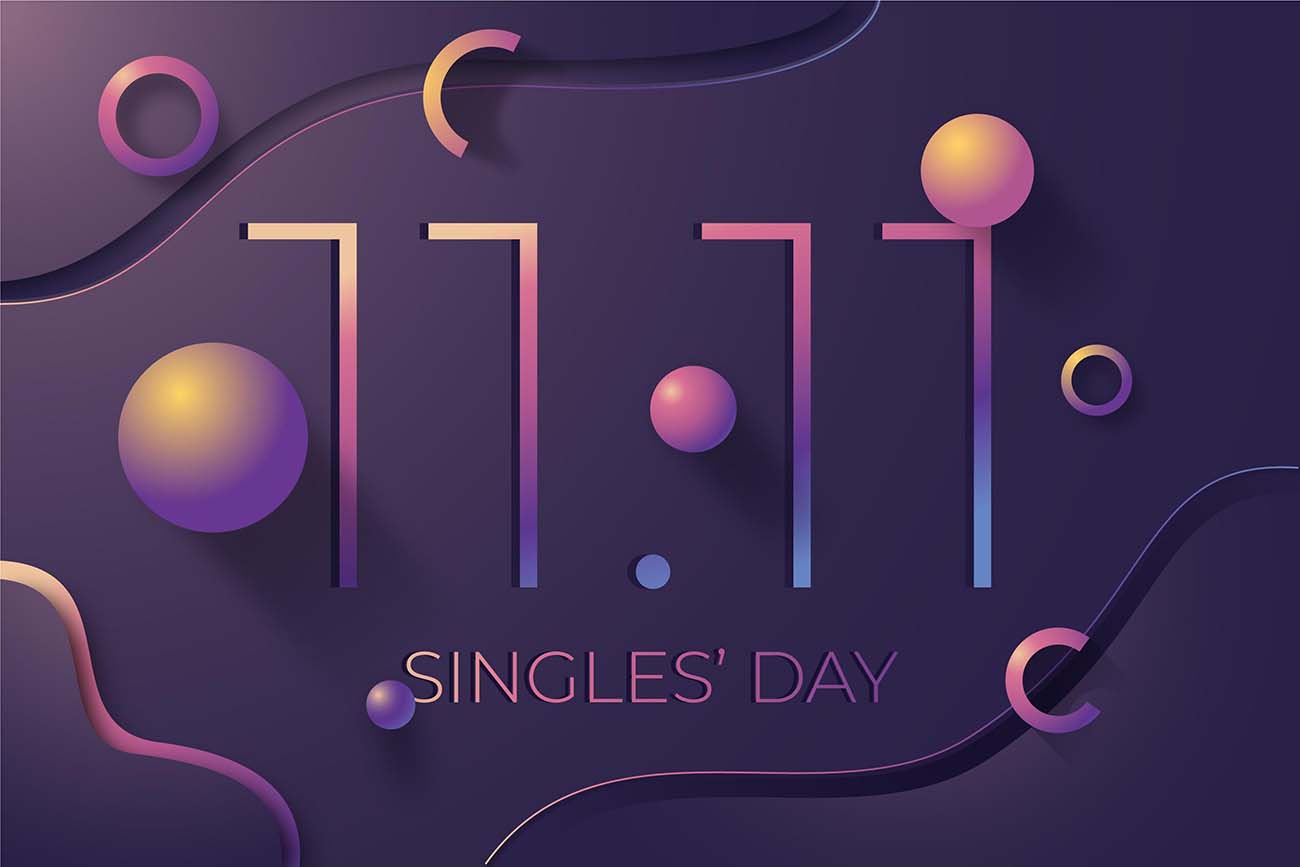 双十一11.11抽象的光棍节概念矢量源文件abstract-singles-day-concept