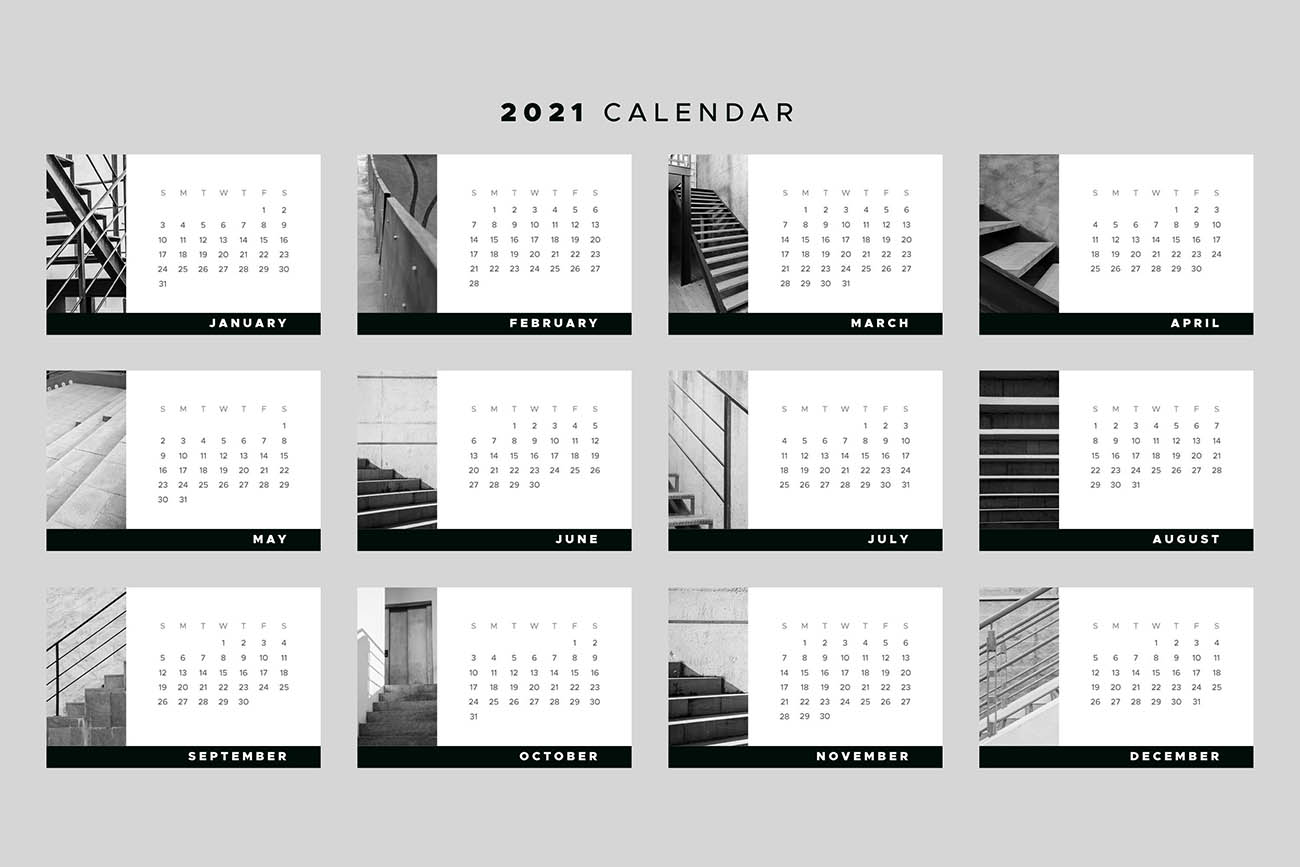 2021年日历模板主题矢量源文件（不含照片）2021-calendar-template-theme