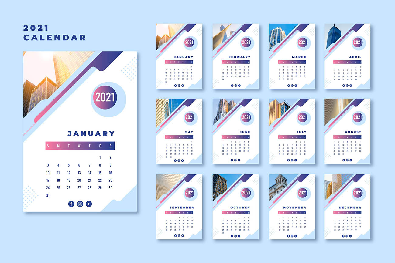 日历模板abstract-2021-calendar-template