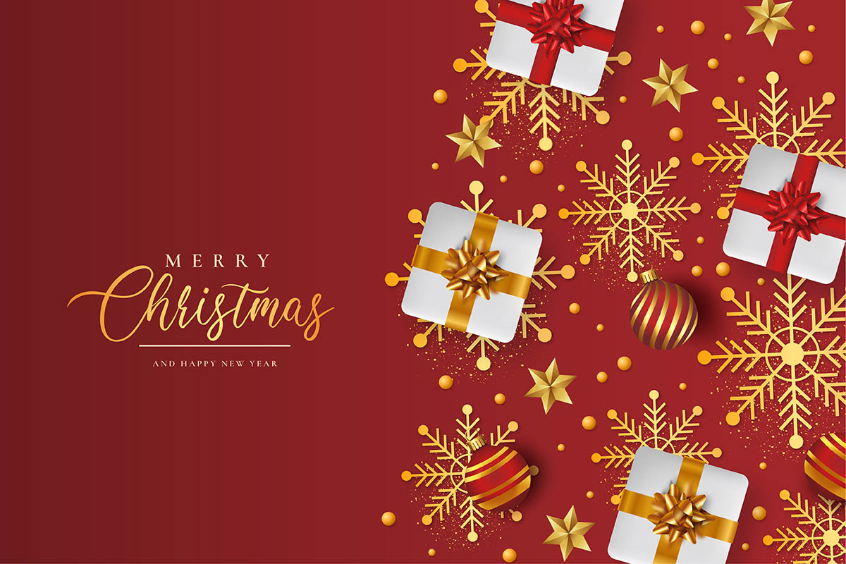 快乐圣诞背景与现实的圣诞节模式矢量源文件merry-christmas-background-with-realistic-christmas-pattern