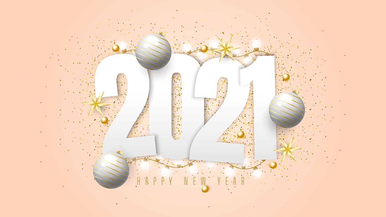 2021新年快乐背景与礼品球，五彩纸屑和灯矢量源文件2021-happy-new-year-background-with-gift-balls-conf