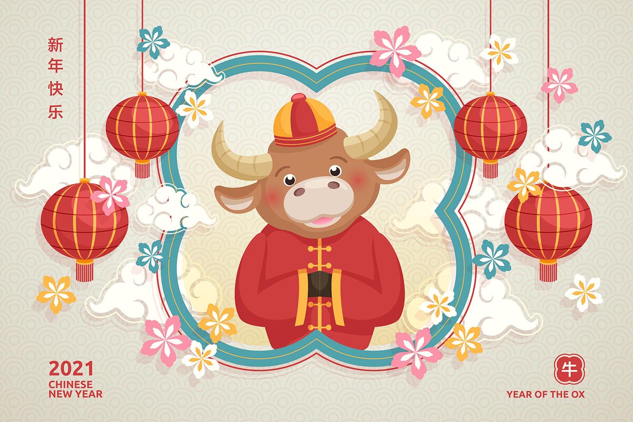 丰富多彩的农历新年2021年矢量源文件colorful-chinese-new-year-2021