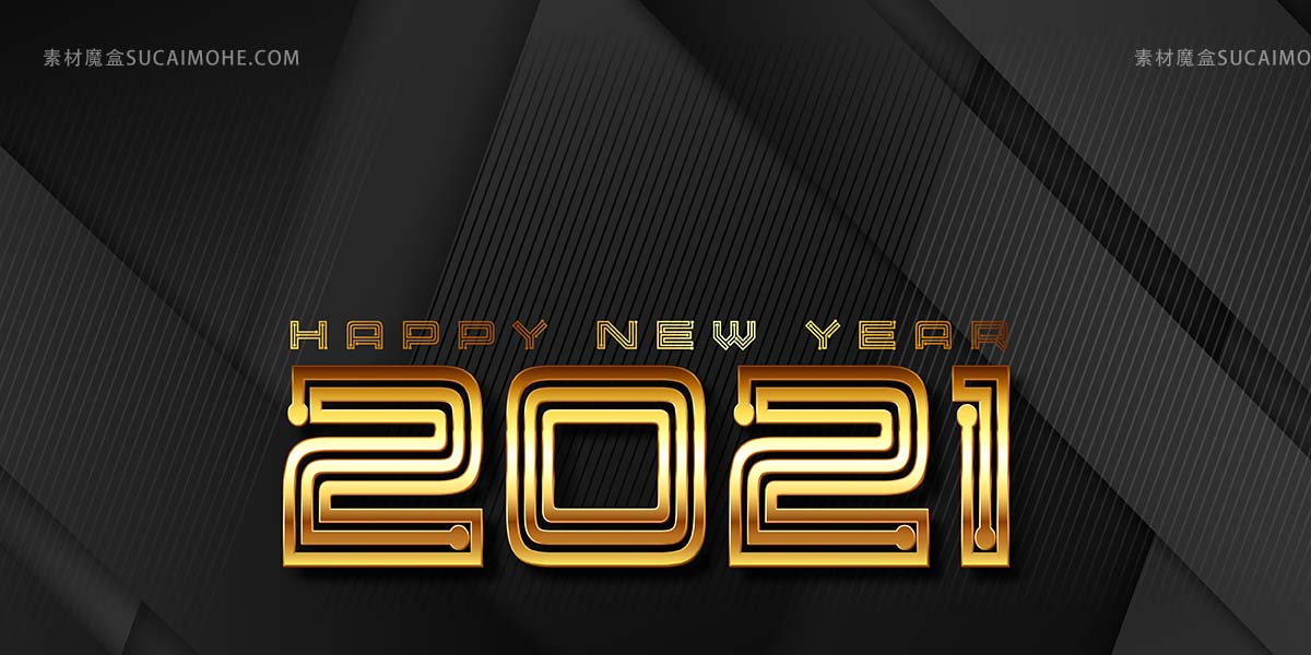 新年免费矢量现代金色和黑色横幅设计源文件modern-gold-black-banner-design-new-year