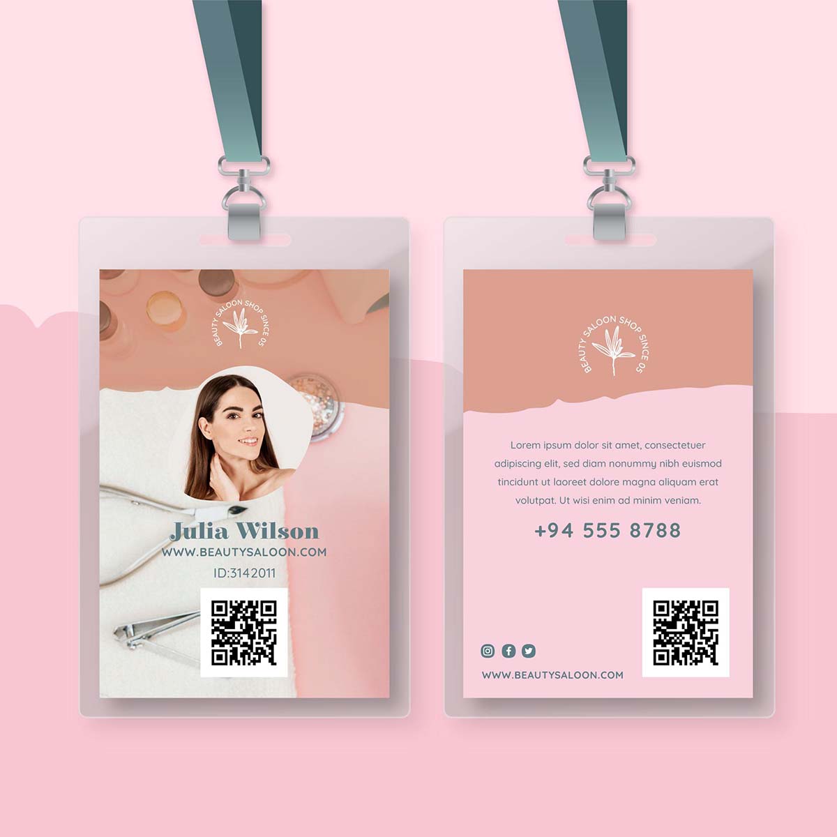 美容和健康沙龙身份证/工作证beauty-healthy-salon-id-card