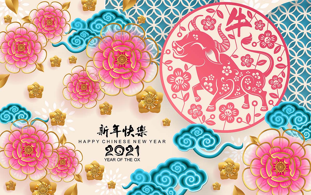 农历新年2021年贺卡/牛年/恭喜发财chinese-new-year-2021-greeting-card-year-ox-gong-xi-fa-cai