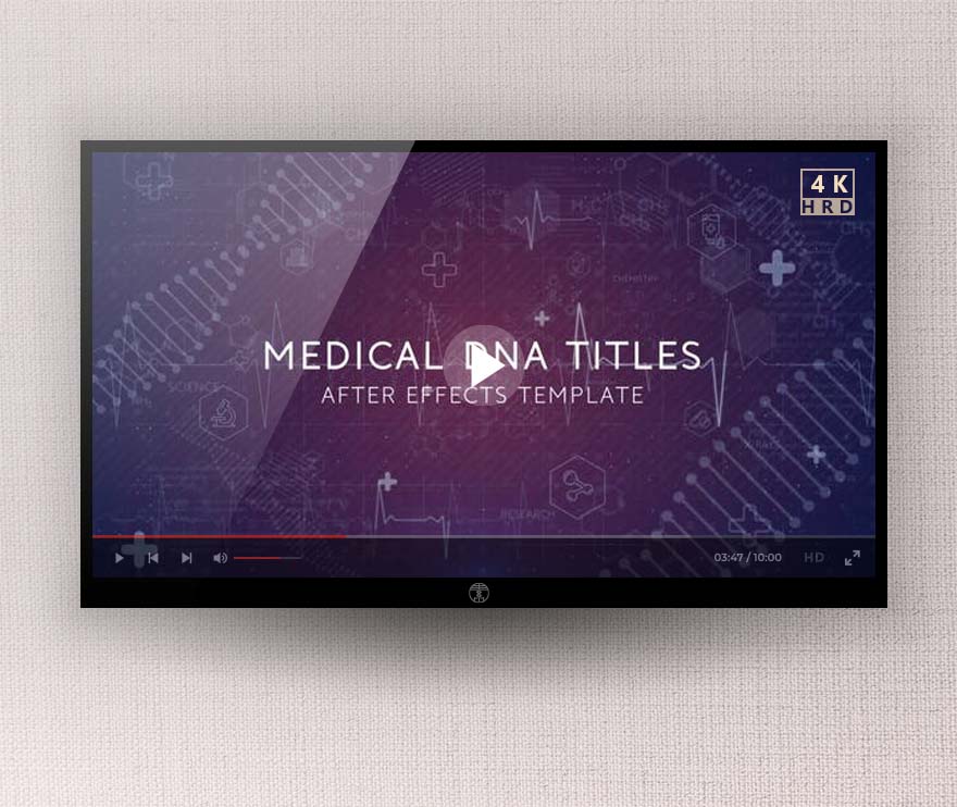AE模板-医疗生物化学DNA链图形动画文字标题开场介绍 DNA Medical Trailer