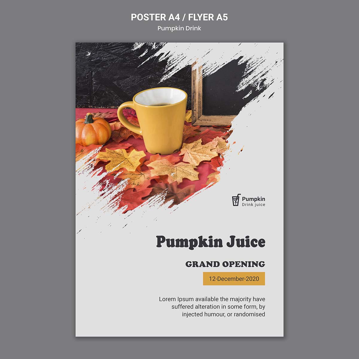 黄色南瓜饮料海报模板pumpkin-drink-poster-template