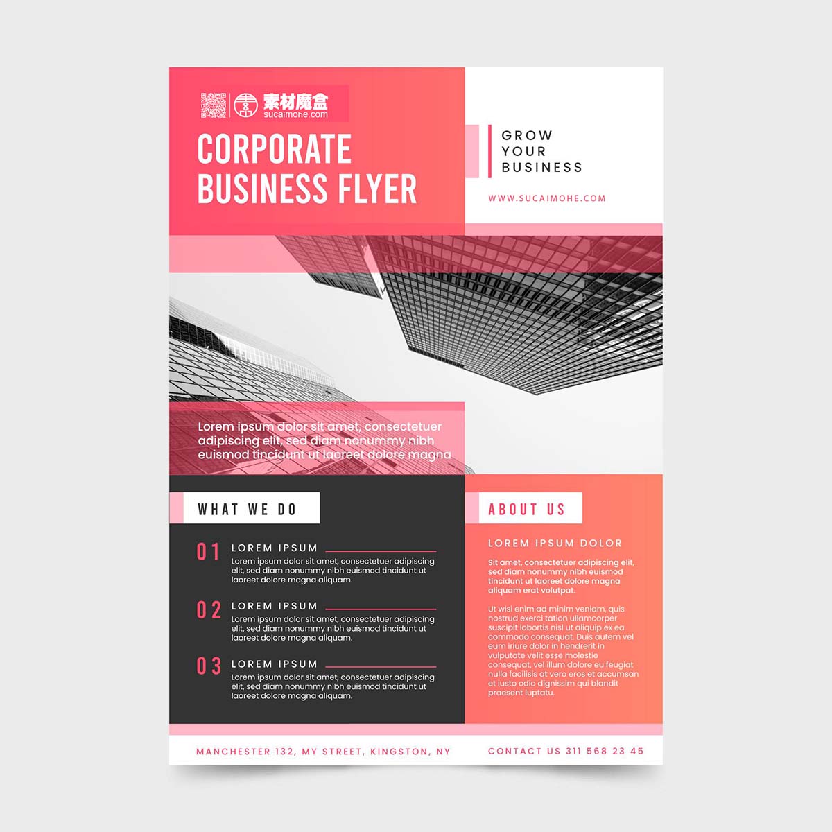 现代公司传单模板矢量源文件modern-corporative-flyer-template