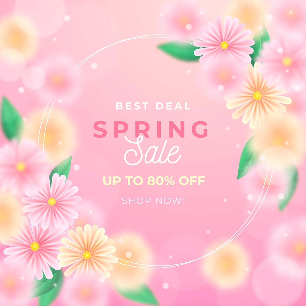现实模糊的春季销售图矢量源文件realistic-blurred-spring-sale-illustration