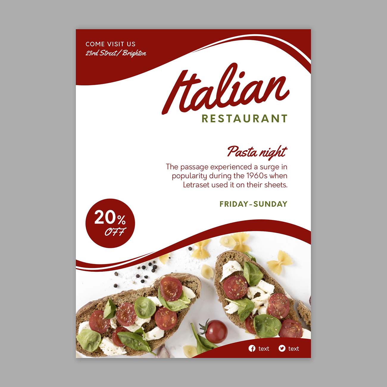 意大利食品海报模板矢量源文件italian-food-poster-template
