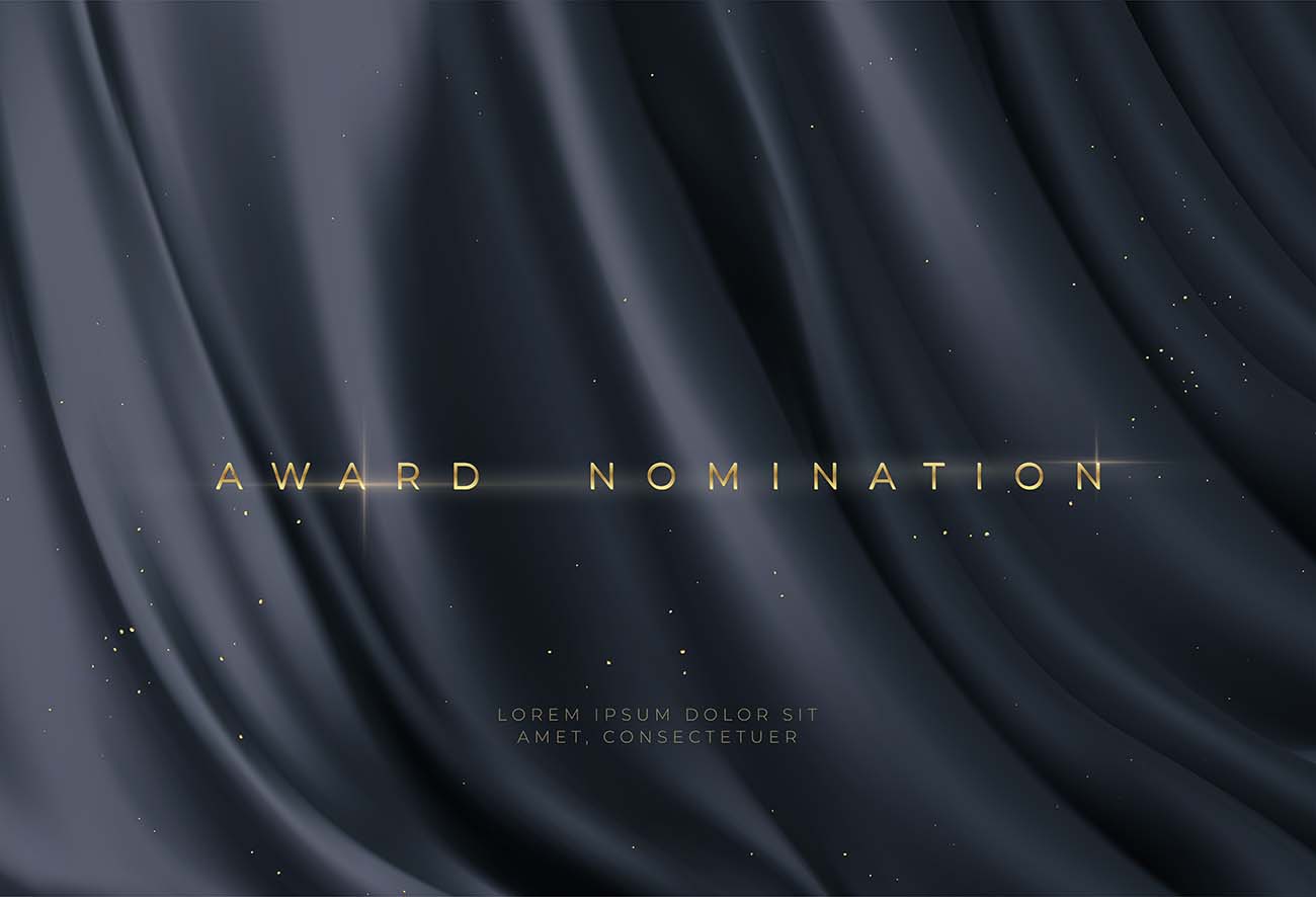 豪华黑色波浪背景矢量奖提名源文件award-nomination-luxury-black-wavy-background