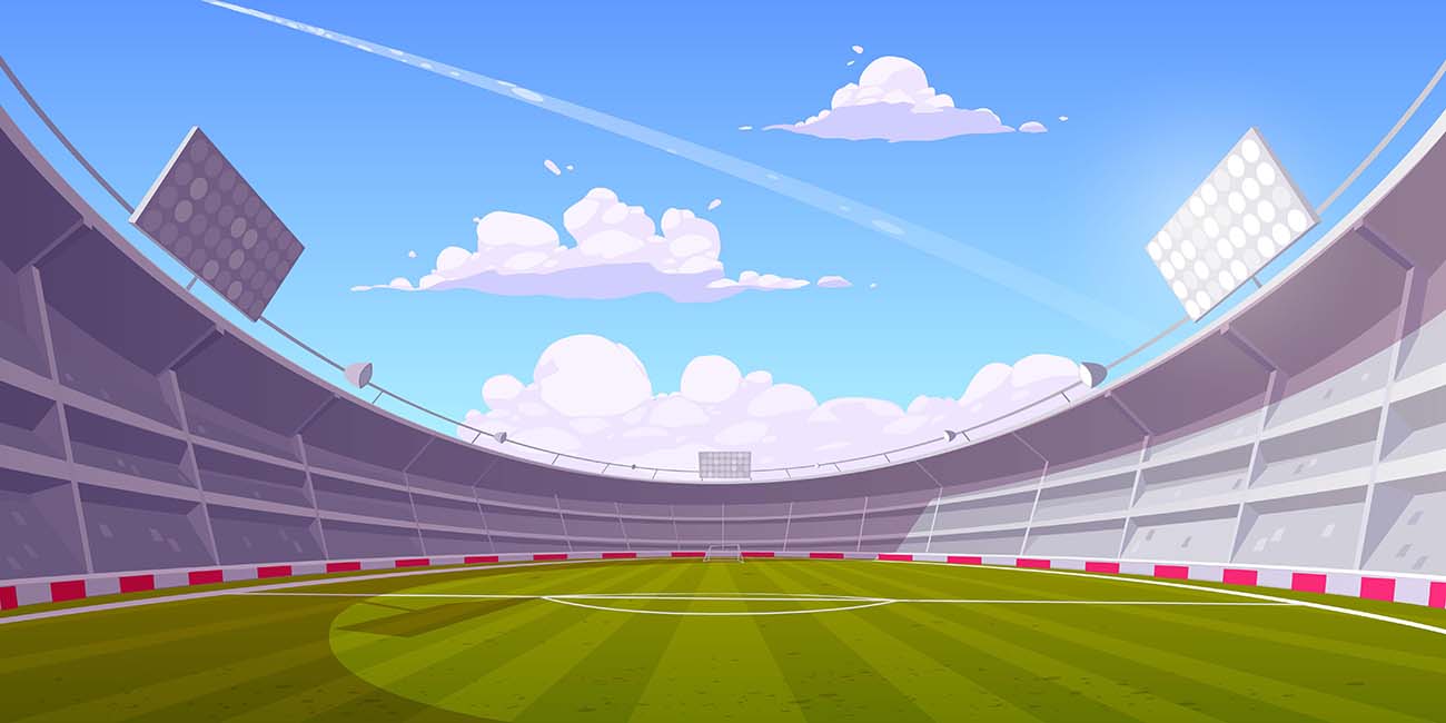 真实的足球足球场图免费矢量源文件realistic-soccer-football-stadium-illustration