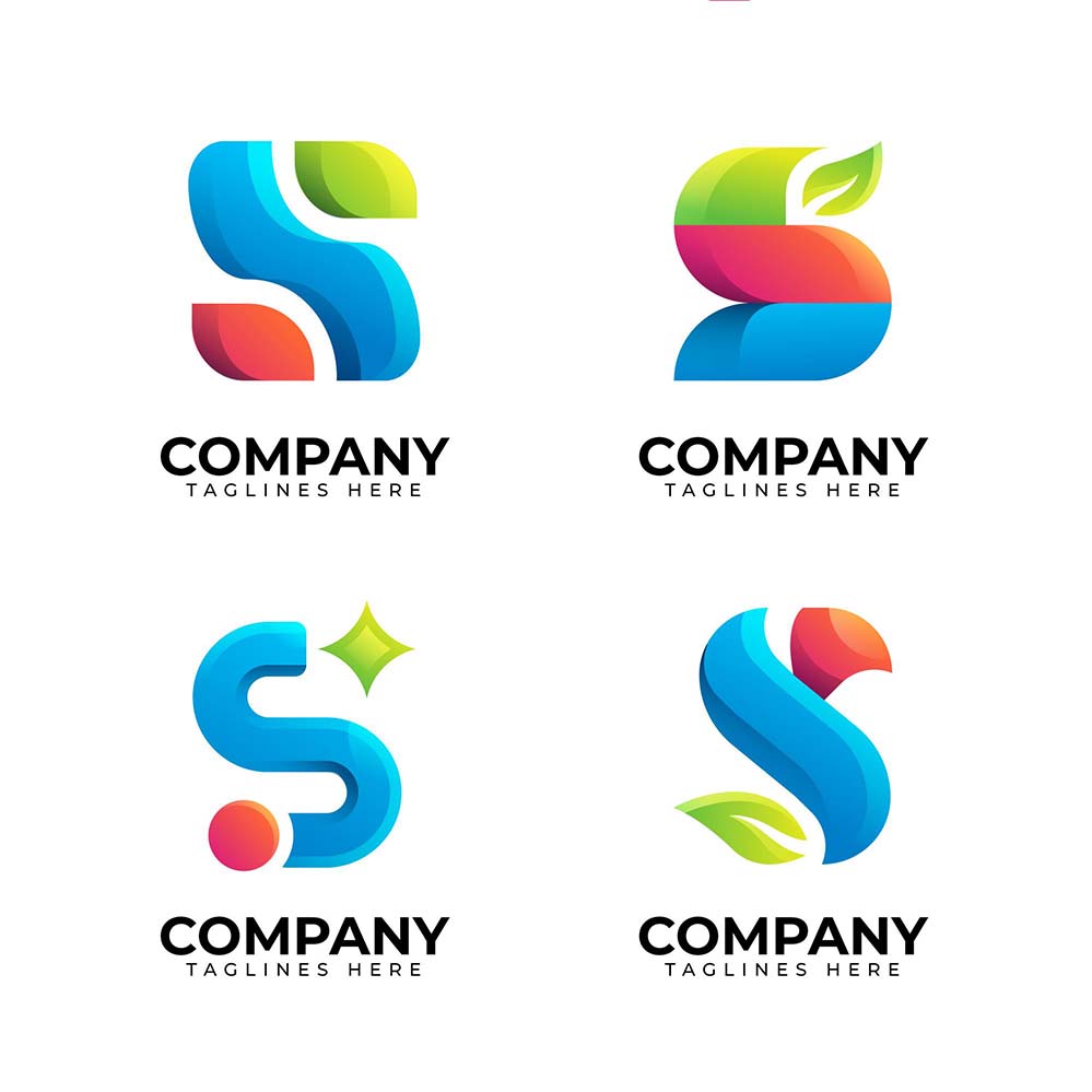 字母S标志LOGO创意设计源文件gradient-s-logo-template-collection