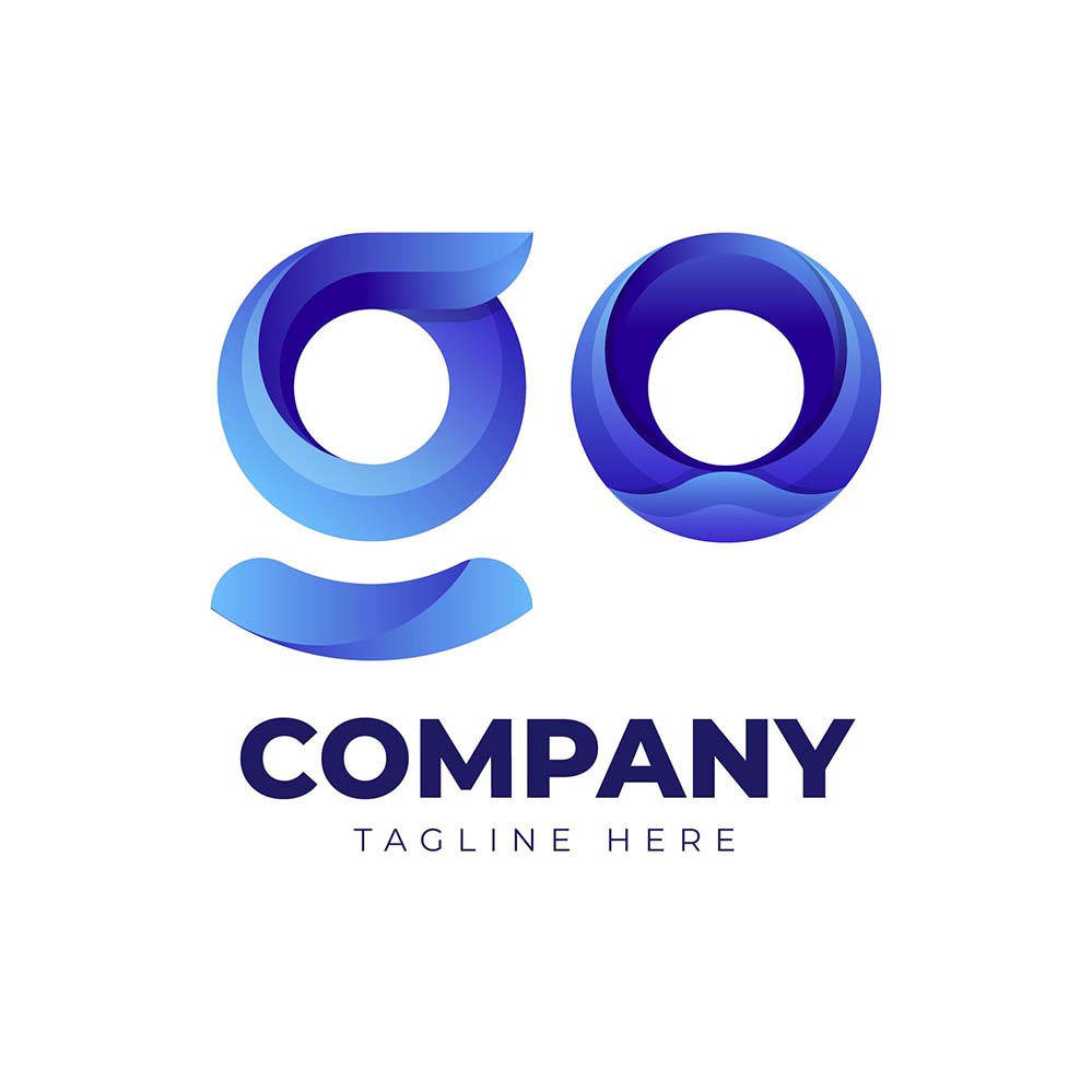 蓝色螺旋字母g字LOGO标志模板gradient-go-logo-template
